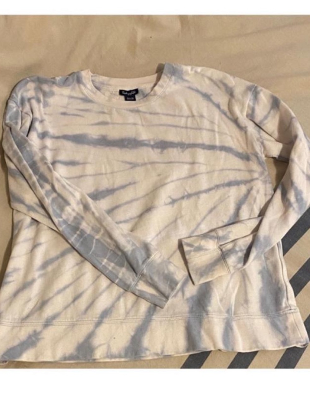 Splendid Women's Tie-Dye Crewneck Sweatshirt - White & Light Blue Sz S